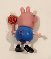 Peppa Pig George Pig Holding Red Lollipop 2" Tall Plastic Toy Figure