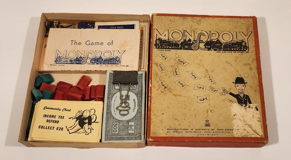 Rare Vintage The Game of Monopoly Australia By John Sands PPY Ltd Board Game (Missing Board)