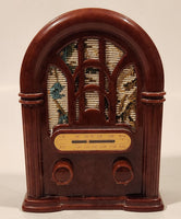 Vintage Style Cathedral Plastic AM FM Radio with Cross Stitch Inlay