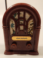 Vintage Style Cathedral Plastic AM FM Radio with Cross Stitch Inlay