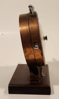 Vintage Airguide Fee and Stemwedel Captain's Ship's Wheel Copper Barometer with Wood Base Made in U.S.A.