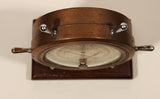 Vintage Airguide Fee and Stemwedel Captain's Ship's Wheel Copper Barometer with Wood Base Made in U.S.A.