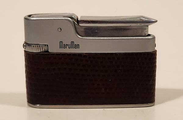 Vintage 1960s Maruman GL-26 Brown Leather Refillable Gas Lighter