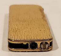 Vintage Thin Gold Plated Gas Lighter with Black Spark Wheel Cover