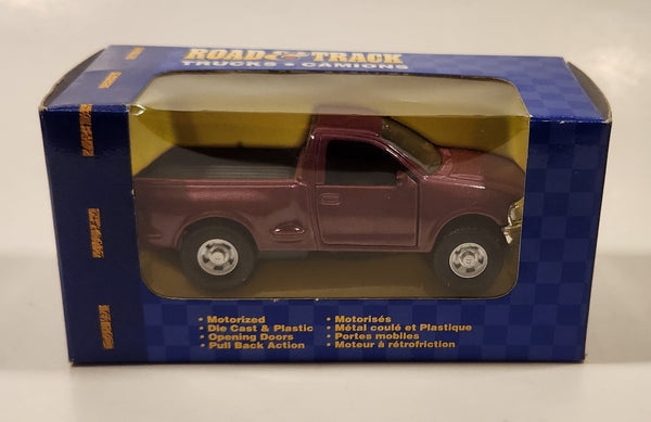 Maisto Road & Track 1998 Ford F-150 Pickup Truck 1:46 Scale Purple Burgundy Pullback Die Cast Toy Car Vehicle New in Box