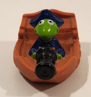 1995 Henson Kermit The Frog Pirate Boat 3 1/2" Long Rubber Toy Figure