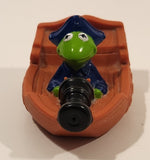 1995 Henson Kermit The Frog Pirate Boat 3 1/2" Long Rubber Toy Figure