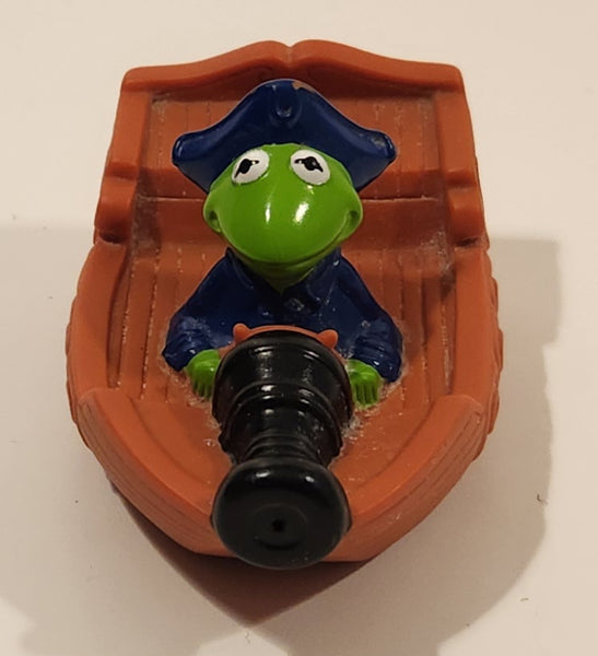 1995 Henson Kermit The Frog Pirate Boat 3 1/2" Long Rubber Toy Figure