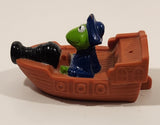 1995 Henson Kermit The Frog Pirate Boat 3 1/2" Long Rubber Toy Figure