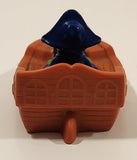 1995 Henson Kermit The Frog Pirate Boat 3 1/2" Long Rubber Toy Figure