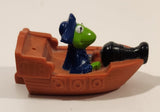 1995 Henson Kermit The Frog Pirate Boat 3 1/2" Long Rubber Toy Figure