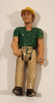 Vintage 1974 Fisher Price Construction Worker in Green Shirt 3 3/4" Tall Toy Action Figure