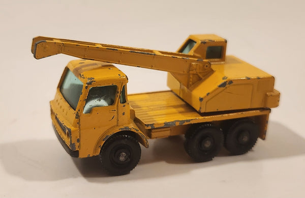 Vintage Lesney Products Matchbox Series Dodge Crane Truck Yellow No. 63 Die Cast Toy Car Construction Machinery Building Equipment Vehicle