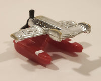 1996 LGT Galoob Micro Machines Ocean Flyer Float Plane Chrome and Red Plastic Die Cast Toy Aircraft