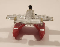 1996 LGT Galoob Micro Machines Ocean Flyer Float Plane Chrome and Red Plastic Die Cast Toy Aircraft