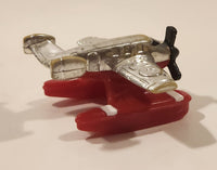 1996 LGT Galoob Micro Machines Ocean Flyer Float Plane Chrome and Red Plastic Die Cast Toy Aircraft