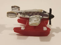 1996 LGT Galoob Micro Machines Ocean Flyer Float Plane Chrome and Red Plastic Die Cast Toy Aircraft