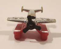 1996 LGT Galoob Micro Machines Ocean Flyer Float Plane Chrome and Red Plastic Die Cast Toy Aircraft