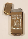 Camping Themed Etched Gold Tone Pocket Lighter