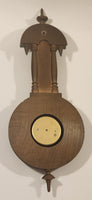 Vintage Barigo Ornate Spire Top Wood Cased Wall Thermometer Barometer Weather Station Made in Germany