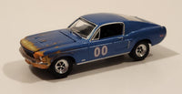 2007 Greenlight 1968 Ford Mustang GT Fastback 00 Blue Die Cast Toy Car Vehicle with Opening Hood