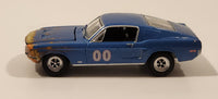 2007 Greenlight 1968 Ford Mustang GT Fastback 00 Blue Die Cast Toy Car Vehicle with Opening Hood