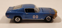 2007 Greenlight 1968 Ford Mustang GT Fastback 00 Blue Die Cast Toy Car Vehicle with Opening Hood