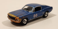 2007 Greenlight 1968 Ford Mustang GT Fastback 00 Blue Die Cast Toy Car Vehicle with Opening Hood