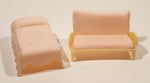 Vintage 1960s Pink Furniture Miniature Plastic Dollhouse Toys Made in Hong Kong