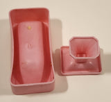 Vintage 1960s Pink Bathroom Furniture Miniature Plastic Dollhouse Toys Made in Hong Kong