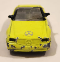 1993 Hot Wheels Auto City Corgi Mercedes Benz 500 SL Convertible Fluorescent Yellow Die Cast Toy Car Vehicle