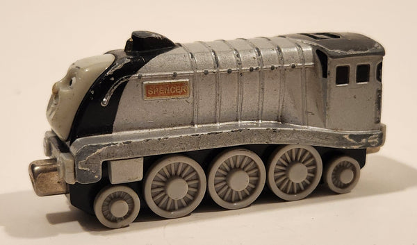 2009 Mattel Gullane Thomas & Friends Talking Spencer Train Engine Locomotive Silver 3 3/4" Long Magnetic Die Cast Toy Vehicle