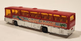 Vintage Majorette No. 373 Neoplan Bus Happy Holidays Red and White 1/87 Scale Die Cast Toy Car Vehicle
