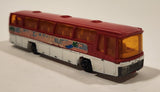 Vintage Majorette No. 373 Neoplan Bus Happy Holidays Red and White 1/87 Scale Die Cast Toy Car Vehicle