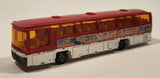 Vintage Majorette No. 373 Neoplan Bus Happy Holidays Red and White 1/87 Scale Die Cast Toy Car Vehicle