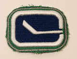 Vintage 1970s NHL Vancouver Canucks Green Blue White Logo Embroidered Patch Badge