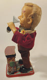 Vintage 1960s Charlie Weaver Brown Pants Battery Operated Animatronic Tin Bartender