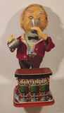 Vintage 1960s Charlie Weaver Brown Pants Battery Operated Animatronic Tin Bartender