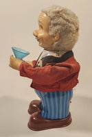 Vintage 1960s Blushing Willy Animated Bartender Tin Litho 10 1/4" Tall Battery Operated Electro Toy