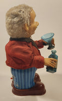 Vintage 1960s Blushing Willy Animated Bartender Tin Litho 10 1/4" Tall Battery Operated Electro Toy