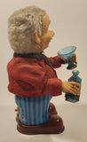 Vintage 1960s Blushing Willy Animated Bartender Tin Litho 10 1/4" Tall Battery Operated Electro Toy