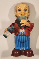 Vintage 1960s Blushing Willy Animated Bartender Tin Litho 10 1/4" Tall Battery Operated Electro Toy