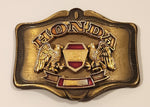 Vintage 1978 A. H. M. Honda Enamel and Gold Tone Metal Belt Buckle