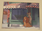 Disney Commemorative Lady and The Tramp In Front of Tony's Restaurant Framed Lithograph