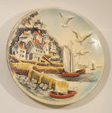 Vintage Ideal Artware Ltd. E. W. Usher Coastal Seaside Scene 12" 3D Chalkware Wall Plaque