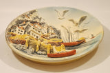 Vintage Ideal Artware Ltd. E. W. Usher Coastal Seaside Scene 12" 3D Chalkware Wall Plaque