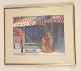 Disney Commemorative Lady and The Tramp In Front of Tony's Restaurant Framed Lithograph