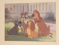 Disney Commemorative Lady and The Tramp with Jock and Trusty Framed Lithograph