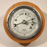 Vintage Heavy Wooden 5 1/4" Weather Barometer British Made