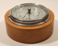 Vintage Heavy Wooden 5 1/4" Weather Barometer British Made